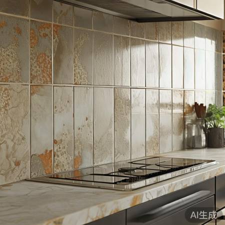 大板砖油烟机墙,美观性不足,价