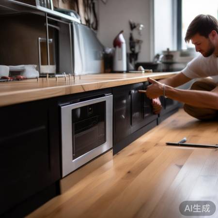 安装新烤箱,注意平衡固定。